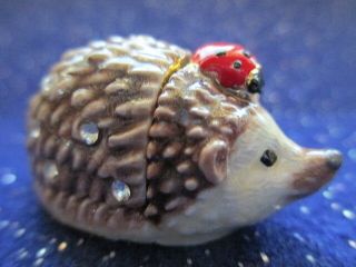 Harry The Hedgehog Lady Friend Jeweled & Enamel Trinket Box Miniature 61172