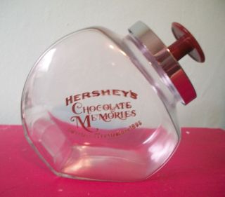 Hershey Chocolate Memories Sweet And Treats Small Clear Glass Candy Jar
