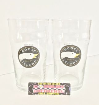 Goose Island Beer Company Set Of Two (2) 16 Oz Pint Beer Glasses -