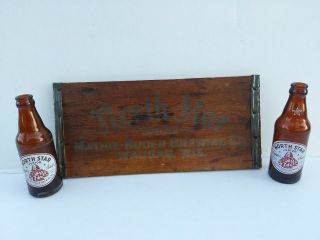 Mathie Ruder Brewing Wausau Wi North Star Beer Wooden Crate Box Front & Bottl