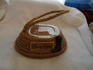 Vintage Crown Royal Ceramic Western Rope Bottle Holder Display