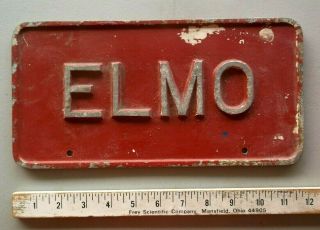 Vintage Aluminum Car Club Plaque Plate " Elmo "