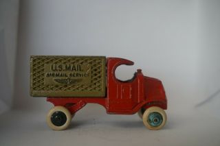 1930s Vintage Tootsie Toy Red And Green Us Mail Mack Mail Truck No.  4645 At43