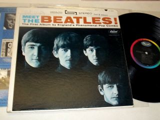 Meet The Beatles Stereo 1964 Wax Is Vg,  Or Higher Rare 4 On Back Woody