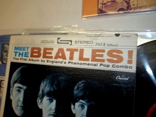MEET THE BEATLES STEREO 1964 WAX IS VG,  OR HIGHER RARE 4 ON BACK WOODY 2