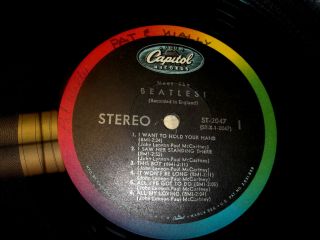MEET THE BEATLES STEREO 1964 WAX IS VG,  OR HIGHER RARE 4 ON BACK WOODY 5