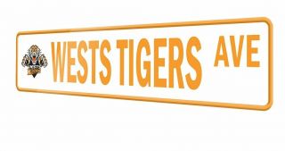 Wests Tigers Nrl Tin Street Sign Man Cave Bar Shed Bedroom Christmas Gift