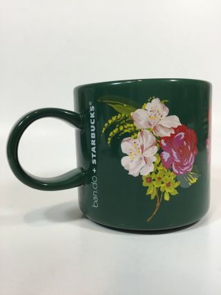 Starbucks Holiday 2018 Ban.  Do Bando Ceramic Coffee Mug Green Floral 12oz