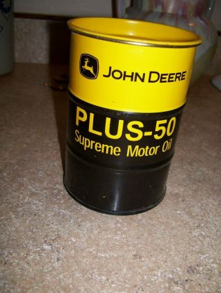 Vintage Advertising John Deere Plus 50 Supreme Motor Oil Display Can