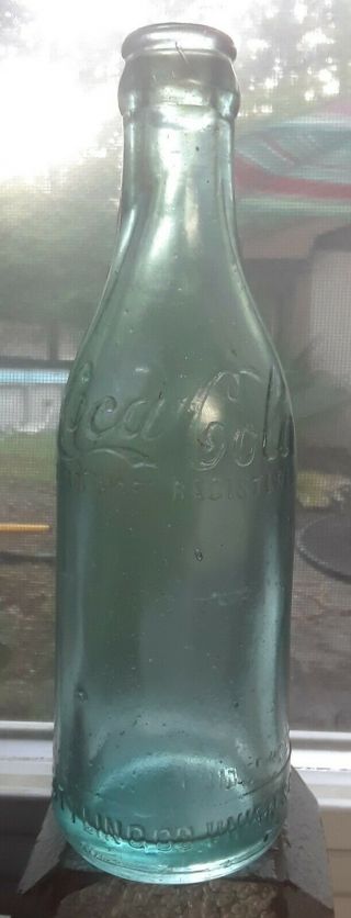Early Straight Sided Coca - Cola Bottle Union Sc Crown Applied Top Soda Ss