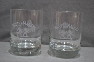 (2) Whyte & Mackay Blende Scotch Whisky Glasses Round Rocks Bottom Glass