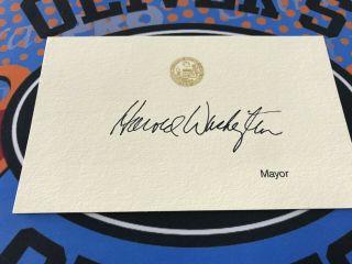 3x5 Note Card Autograph Harold Washington 1st African American Mayor Of Chicago