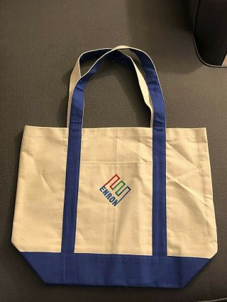 Vintage Enron Promotional Canvas Tote Bag With Hand/shoulder Strap Travel
