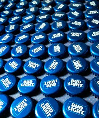 500 Bud Light - Beer Bottle Caps - Blue,  No Dents,  Budweiser,  Crafts,  Hobby,  Diy
