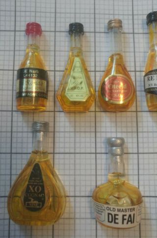 Set of 8 Vintage Plastic Bar Fridge Magnets of Cognac Liquor Bottles with Labels 3