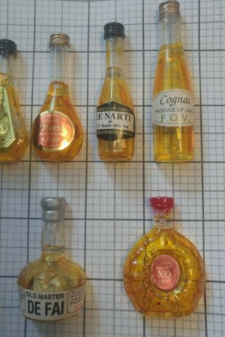 Set of 8 Vintage Plastic Bar Fridge Magnets of Cognac Liquor Bottles with Labels 4