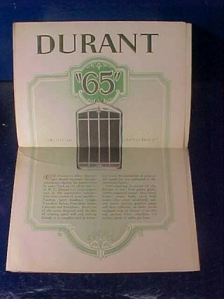 1928 DURANT 65 Silver Anniversary AUTOMOBILE Illustrated ADVERTISING BROCHURE 2