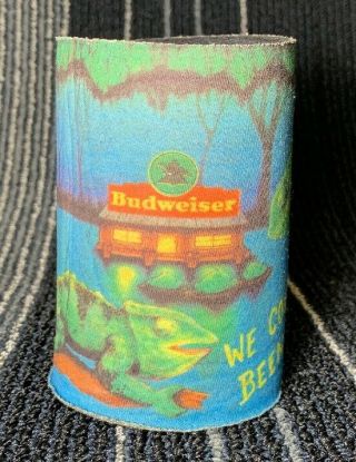 Vintage Budweiser Frogs And Lizards Beer Koozie - Anheuser Busch - 1997