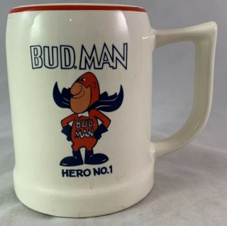 Vintage Bud Man Budweiser Beer Ceramic Mug
