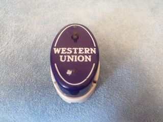 Rare Vintage Porcelain Western Union Call Box