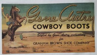 Vintage Gene Autry Cowboy Boots Box Label Western Wall Art Print Ad