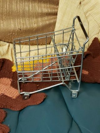 Vintage Salesman Sample Size Mini Grocery Shopping Cart Metal 11 " X 10 " Rare