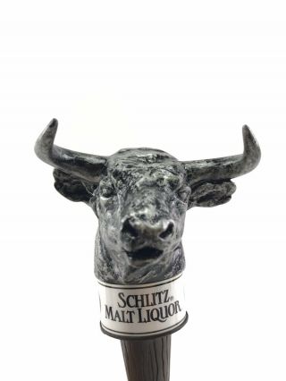 Vintage Nos Schlitz Malt Liquor Bull Head Beer Tap Handle - 3777