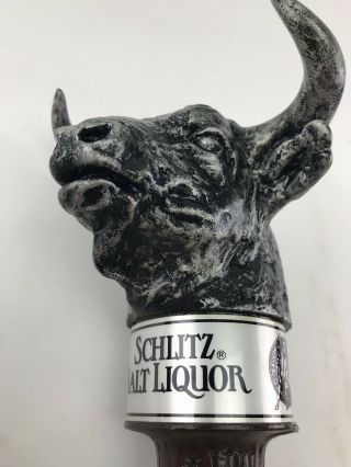Vintage NOS Schlitz Malt Liquor Bull Head Beer Tap Handle - 3777 4