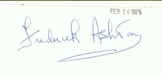 Frederick Ashton British Ballet Dancer & Choreographer Signed Autograph