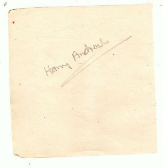 Harry Andrews,  Other Signed Autograph Album Page