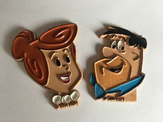 Vintage The Flintstones Fred And Wilma Refrigerator Magnets Hanna Barbera Usa