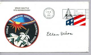Space Shuttle Astronaut Ellen Ochoa Signed Sts - 56 Discovery Launch Cover