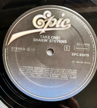 Shakin’ Stevens Take One LP VERY RARE BLACK EYES SLEEVE Rockabilly NL ‘79 6