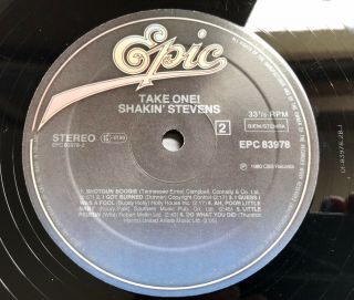 Shakin’ Stevens Take One LP VERY RARE BLACK EYES SLEEVE Rockabilly NL ‘79 8