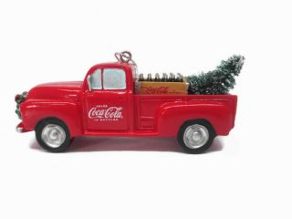 Coca - Cola Kurt S Adler Delivery Truck With Tree Holiday Christmas Ornament
