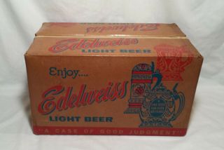 Vintage EDELWEISS Beer Returnable Case with 20 Bottles Pickett Dubuque Iowa 3