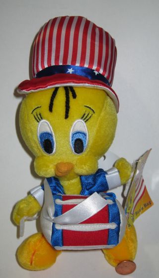 Warner Bros Tweety Patriot Tweety Bird Uncle Sam 4th Of July Plush Doll - M/nwt