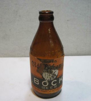 Vintage Old Bohemia Bock Beer Bottle W Paper Label Philadelphia,  Oh