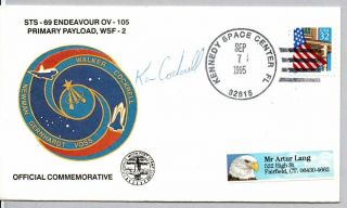 Space Shuttle Astronaut Ken Cockrell Signed Sts - 69 Ksc Launch Cover 9/7/1995