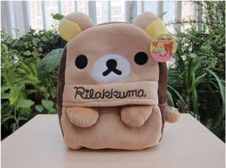 San - X Rilakkuma Relax Bear Cartoon Plush Backpack Kids Kindergarten Shoulder Bag