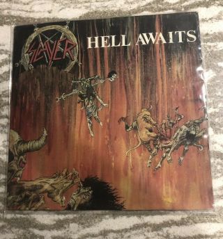 Slayer Hell Awaits Vinyl Lp Metal Blade/combat Press Complete Vg,