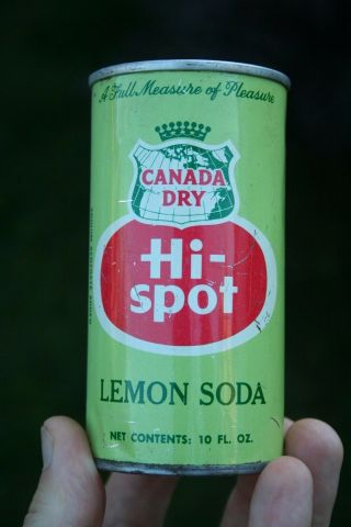 Canada Dry Hi - Spot Lemon Soda Vintage Steel 10 Oz Canadian Soda Can