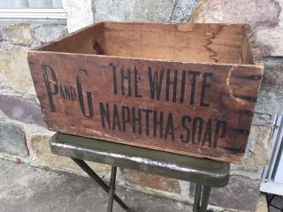 Antique Procter Gamble Wooden Crate Box White Naphta Soap P And G