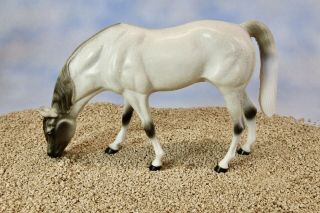 Dramatic Dark Shading Hartland Model Horse 9 " Grazing Arabian Mare Dapple Grey