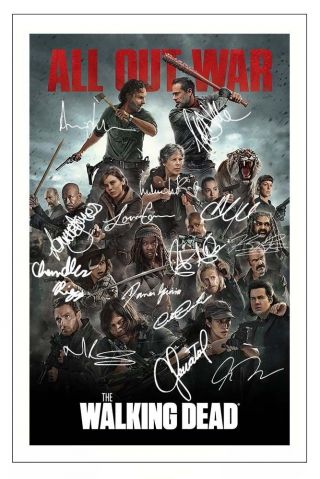 The Walking Dead Season 8 Cast Autograph Signed Photo Print All Out War