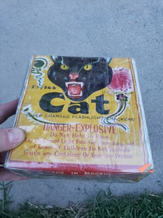 Vintage Black Cat Firecracker Label 1950s Pack Made in Machu 4