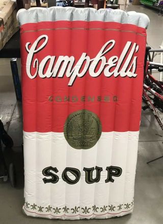 Vintage Campbells Soup Blow Up Water Raft 1993 Canned Soup Andy Warhol Vtg Rare