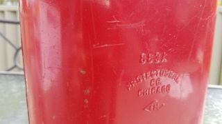 Vintage PROTECTOSEAL Co.  Chicago 883A GAS CAN Red Metal 1950s 2