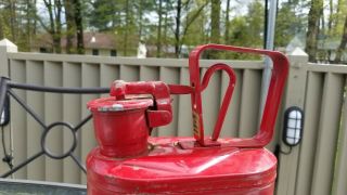 Vintage PROTECTOSEAL Co.  Chicago 883A GAS CAN Red Metal 1950s 3