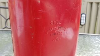 Vintage PROTECTOSEAL Co.  Chicago 883A GAS CAN Red Metal 1950s 5